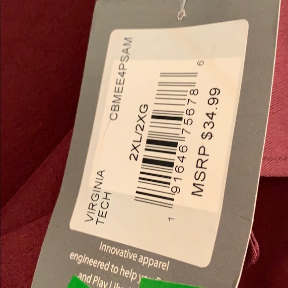 Virginia Tech Hokies Maroon Dri-Fit Type Polo, 2XL - Picture 7 of 7